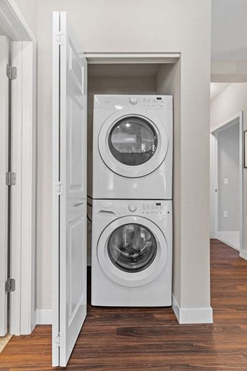 Full-sized, front loading, energy efficient washer and dryer